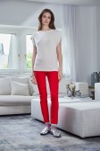 Къс фигурален чорап PHILIPPE MATIGNON Nice Bianco/ Rosso