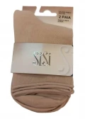 Дамски памучни чорапи без ластик SISI Calzino Fresh cotton bianco и nudo