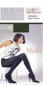 Цветен микрофибърен чорапогащник LaDiva Multi 50den, зелен