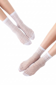 Дамски чорапи OROBLU Twins mesh design socks 68505, White, 2 броя