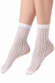 Дамски чорапи OROBLU Twins mesh design socks 68505, White, 2 броя