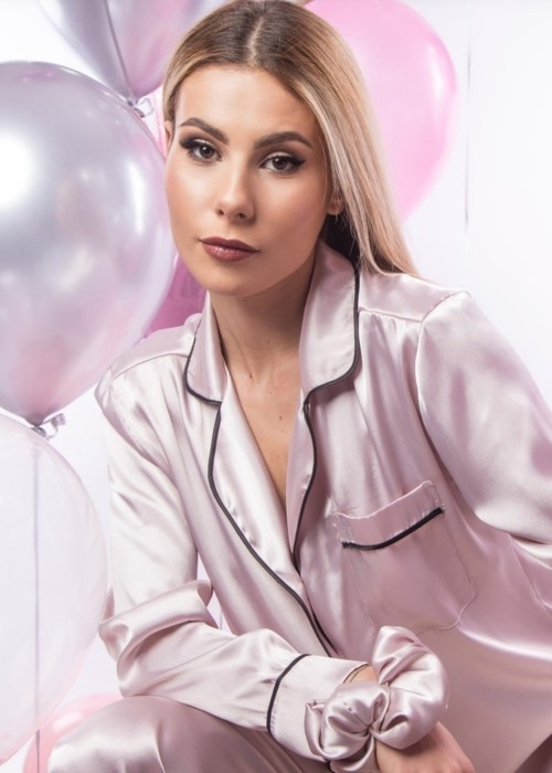 Луксозна сатенена пижама Desislava 1208