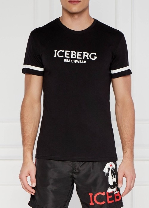 Мъжка черна тениска Iceberg Beachwear ICE4MTS02