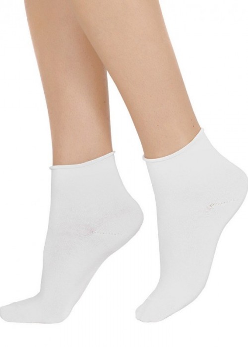 Дамски памучни чорапи без ластик SISI Calzino Fresh cotton bianco и nudo