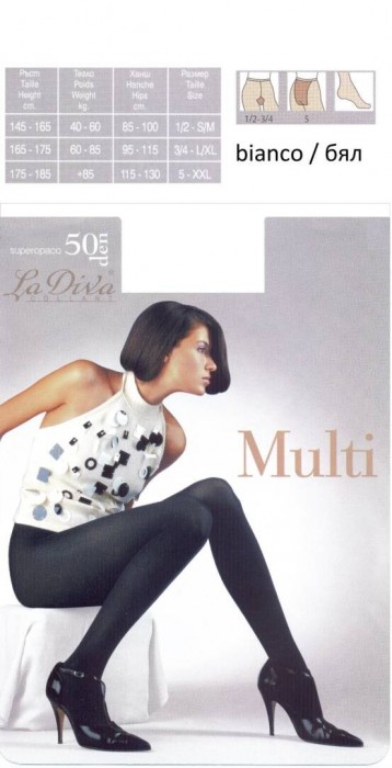 Микрофибърен чорапогащник LaDiva Multi 50den, бял