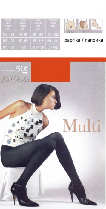 Цветен микрофибърен чорапогащник LaDiva Multi 50den, оранжев