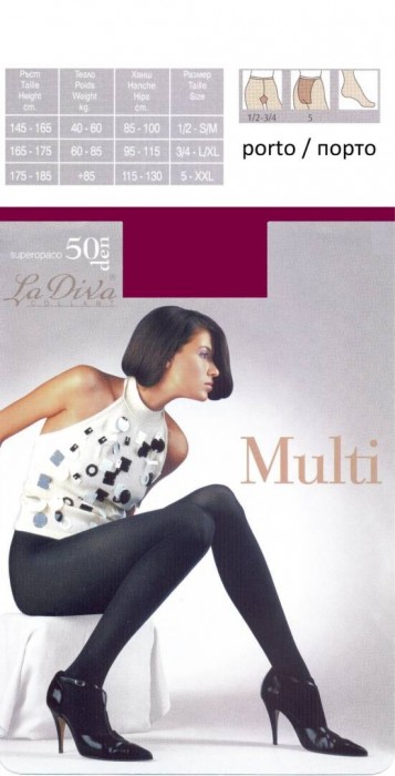 Цветен микрофибърен чорапогащник LaDiva Multi 50den, бордо