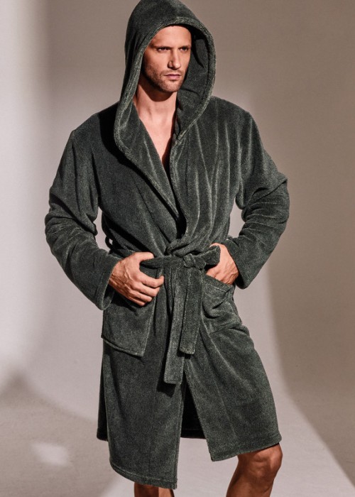 Мъжки халат от микрополар INFIOREUOMO 3644 SPA verde