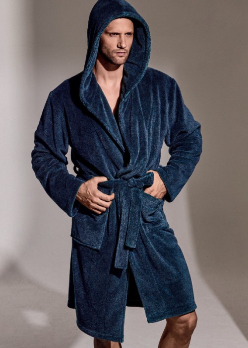Мъжки халат от микрополар INFIOREUOMO 3644 SPA blu