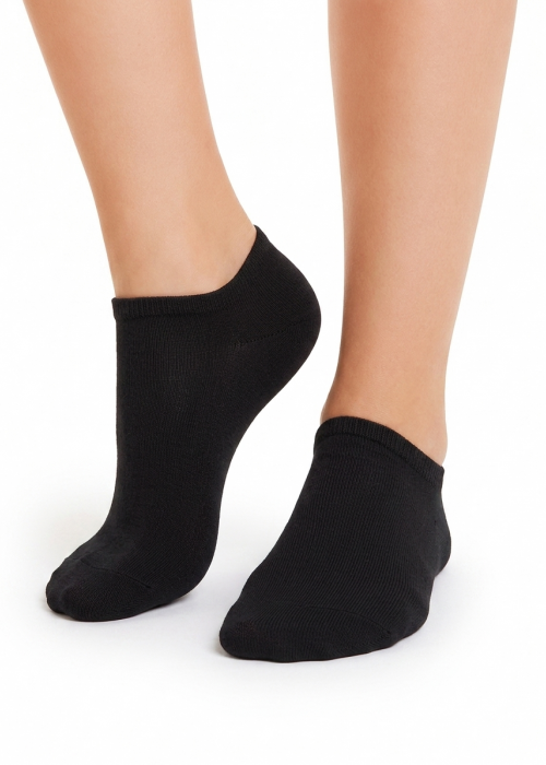 Дамски памучен терлик SISI Calzino mini Fresh cotton, 2 броя, nero