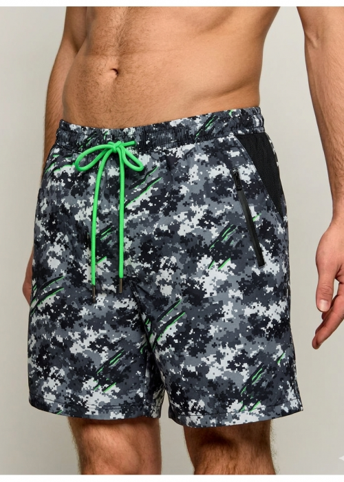 Мъжки плувни шорти Plein Sport Swim 0201 Black/ White