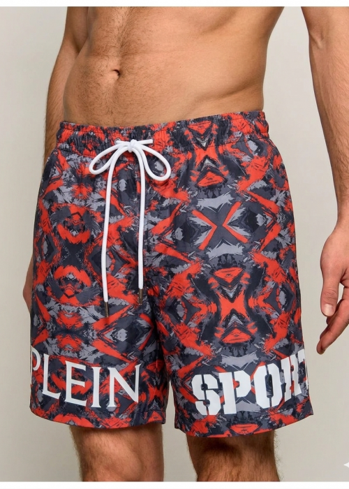 Мъжки плувни шорти Plein Sport Swim 1302 red/ black