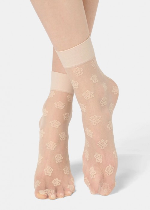 Дамски чорапи OROBLU socks lovely Rose, 68507, Nude